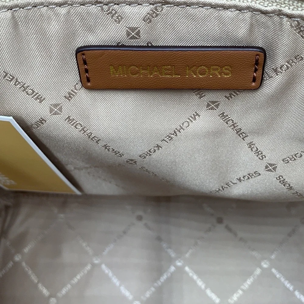 MICHAEL KORS AVRIL LARGE TOP ZIP SATCHEL BROWN/LUGGAGE SIGNATURE COLOR